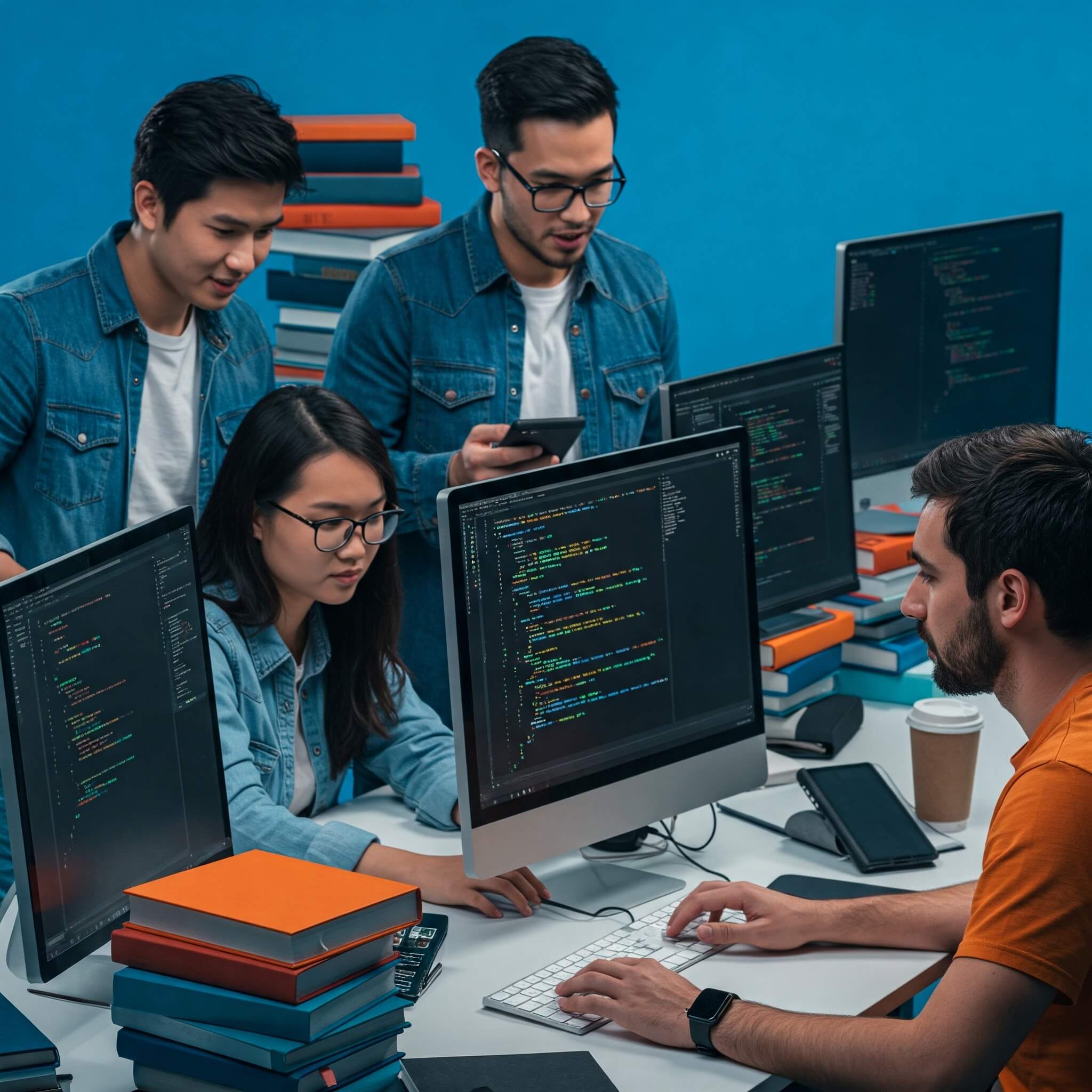 Membros fazendo pair programming